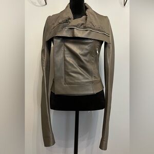 Rick Owens Women's Leather Jacket in Darkdust (Dark Gray), size IT40